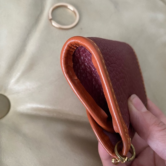 RARE Vintage Dooney & Bourke Key Caddy Coin Mini Bag Charm AWL Leather Rouge - Picture 9 of 15